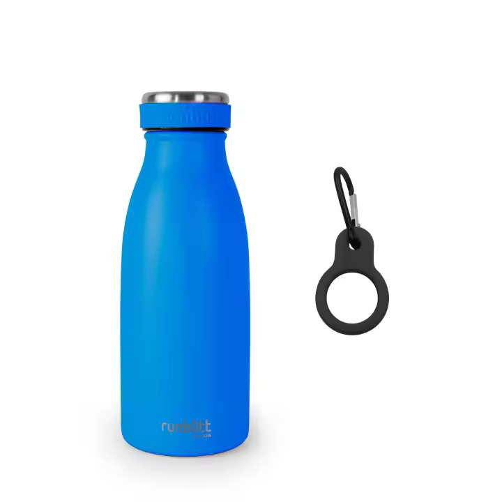 Runbott City - Botella Térmica de 0.35L en Acero Inoxidable 316 y Silicona. Azul - 1