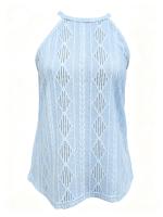 Chaleco De Verano Para Mujer Nuevo Jacquard Hueco Suéter Tejido Sin Mangas Moda Transpirable Casual Top Para Mujer - details 11