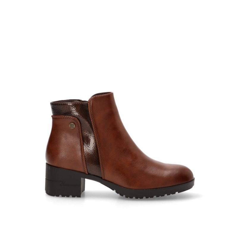 Botin Hispaflex - Mujer - Tacón Medio - Modelo 2403 - Color Cuero
