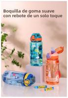 Botella De Agua Para Niños 600ml Con Taza De Sopar Y Pajita De Silicona a Prueba De Fugas Plástico Reutilizable Para El Verano - details 6