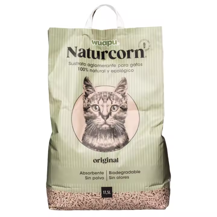 Wuapu Naturcorn Original Arena para Gatos Ecológica 17.5L - 1