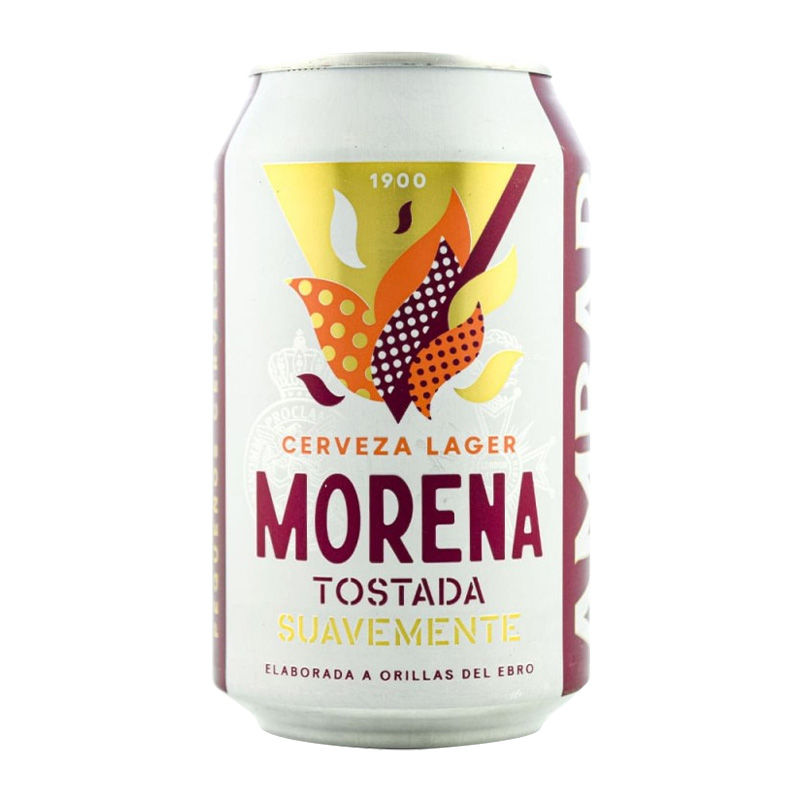 Cerveza Ambar Morena suavemente tostada 33 cl pack 24 latas Total 7,92 litros