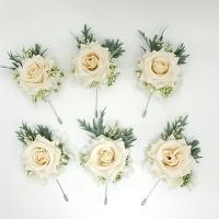 Set De Corsés Y Boutonnieres De Rosas Para Boda 1/6PCS Accesorios Florales Para Novia Llorona Novia Bridesmaid Hombre - details 0
