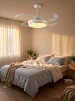 Ventilador de techo, luz LED, Aspas Retráctiles, 85W, 107cm desplegado, 6 velocidades, 3 modos de luz, control por mando y app, lampara de techo con ventilar luz LED regulable 55W, Motor DC 30W, Don Feliz - details 2