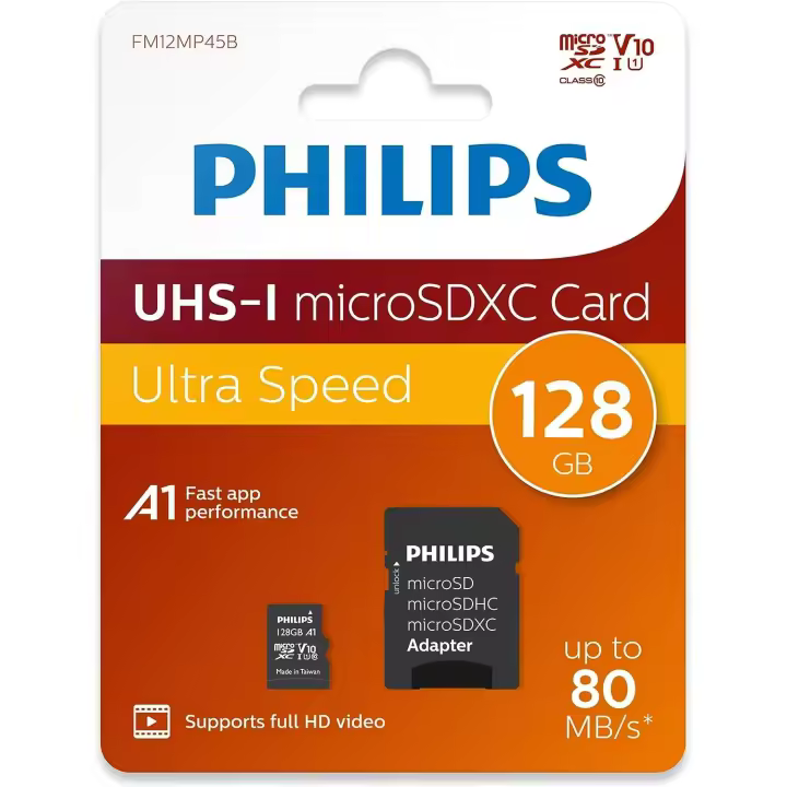 Philips Microsdxc Tarjeta 128Gb Clase 10 Uhs-I U1 Con Adaptador - 1