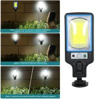 Lámpara Solar Exterior IP65 108 COB Con Sensor Y Control Remoto 3 Modos De Iluminación Luz De Seguridad Para Jardín Patio Camino - details 9