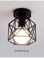 Lámpara De Techo Moderna Nórdica Negra De Hierro Tratado E27 LED Para Cocina Sala De Estar Dormitorio Estudio Balcón Restaurante Café Hotel - details 3