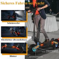 JOYOR S10-SZ - Electric scooter -- Two 1000 W motors, 60 V 18 Ah battery - Maximum speed 60 km/h - Black - A dual front and rear suspension system ensures a comfortable ride even on rough terrain. Non-slip footboards make riding safer. - details 4