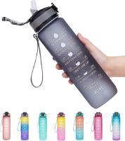 Botella Deportiva De 1000ml Con Marcador De Tiempo a Prueba De Fugas Para Exteriores Gimnasio Fitness Uso Adulto Material Reutilizable - details 0