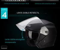Casco De Motocicleta Vintage Con Lente Doble Para Karts Scooters Y Vans Protección Abs Unisex Adecuado Para Todas Las Estaciones - details 5