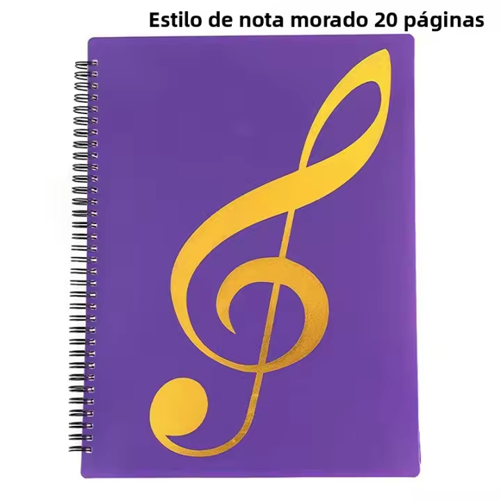 Carpeta Flexible Para Partituras De Piano A4 Con 20 Páginas Clip Para Hojas De Nota Organizador De Papel Musical Para Práctica - 1
