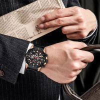Reloj De Pulsera De Cuarzo Para Hombre MINI FOCUS Gran Dial Resistente Al Agua Con Función De Calendario Y Luz Trasera Acero Inoxidable Estilo Casual - details 2