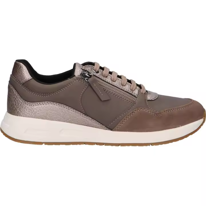 Geox D36NQB 0ME2N D BULMYA Grey-Taupe women's shoes, made of leather and textile with a padded insole and flexible non-slip sole, ideal comfortable footwear for outdoor activities and versatile for any occasion. - 1