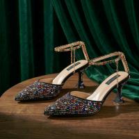 Zapatos De Tacón Alto Para Mujer Con Cordón Y Strap De Tobillo En Color Arcoíris Y Negro De QueenaYan Estilo Africano Y Party - details 2