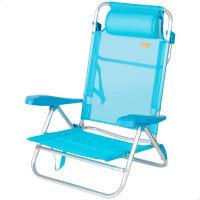 Aktive - Silla de playa plegable, 8 posiciones, multiposición, aluminio y textileno, asiento bajo, incluye cojín acolchado, asa de transporte, silla reclinable de playa, respaldo reclinable - details 5
