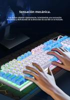 Teclado Gaming K500 Con Keycaps Blanco Y Rosa Mezclados 104 Teclas Cableado Para Laptop PC Estilo Mécanico Interfaz USB - details 3