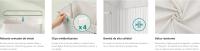 SONGMICS Cesto de la Ropa Sucia con Tapa, 3 compartimentos, 170 L, Cesta de Lavandería de Bambú, Plegable, con Bolsa Lavable Extraíble, Asas, para Lavandería, Dormitorio, Blanco/Natural - details 1