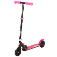 EVO - Patinete 2 ruedas azul, negro o rosa, plegable 90º, manillar ajustable 3 alturas, medidas 65x32x76 cm, peso máximo soportado 50 kg, freno trasero, base y manillar antideslizantes, juguetes niños +5 años, juguetes aire libre, juegos exterior - details 2
