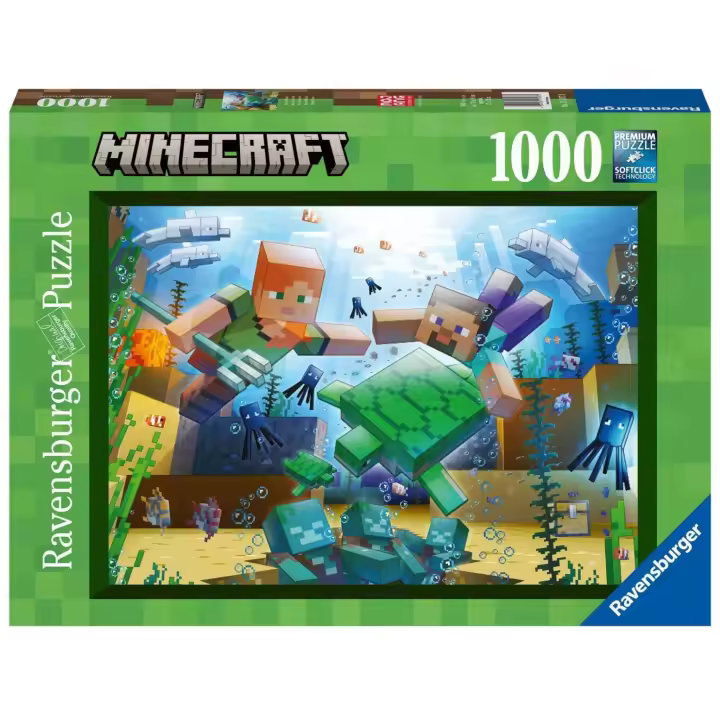 RAVENSBURGER PUZLE MINECRAFT: MOSAICO 1000 PIEZAS, 17187, TIENDA CON LICENCIA OFICIAL - 1