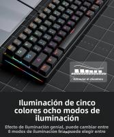 Teclado Mecánico De Juego USB MUCAI MK61 61 Teclas Cable Desmontable RGB Retroiluminado Intercambiable Rojo Axis Hot Swap - details 9