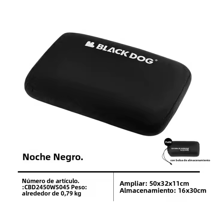 Cojín De Viaje Portátil Blackdog Outdoor Memoria De Algodón Cómodo Cuadrado Para Siesta En La Oficina Y Camping - 1