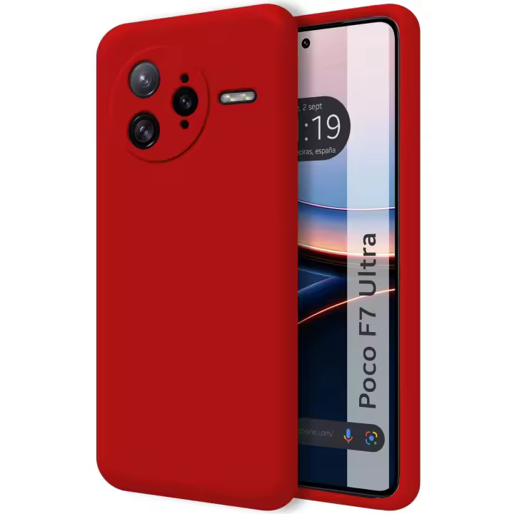Funda Silicona Líquida Ultra Suave para Xiaomi Poco F7 Ultra 5G color Roja - 1
