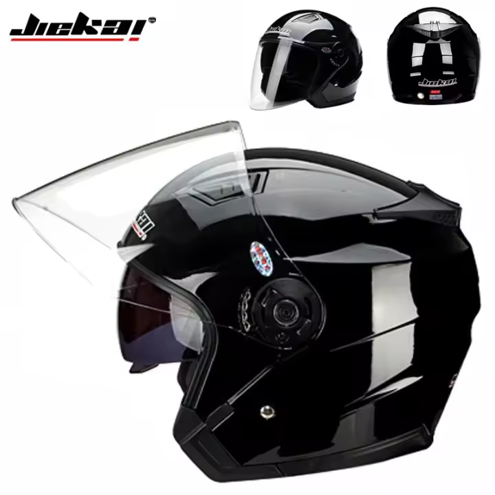 Casco De Motocicleta Vintage Con Lente Doble Para Karts Scooters Y Vans Protección Abs Unisex Adecuado Para Todas Las Estaciones - 1