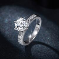 Anillo De Compromiso Para Mujer 2CT Moissanita S925 Plata Hipoalergénica Joyería Regalo Boda Solitario Diamante Clásico Redondo - details 4