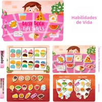 Libro De Aprendizaje Temprano Para Niños Enseñanza Científica Juguete De Puzzle Para Bebés Libro Quiet Book Con Papel Adhesivo Reutilizable Montessori - details 15