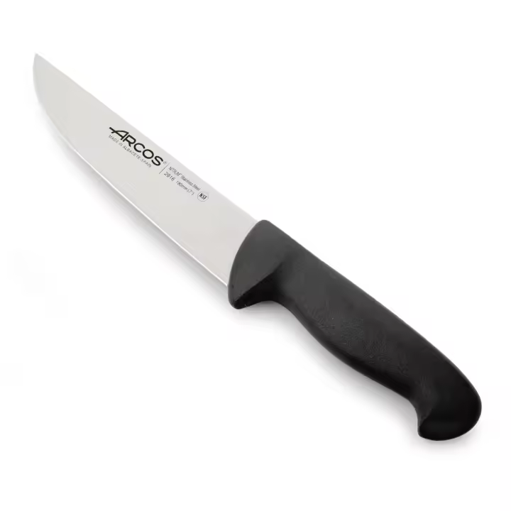 Arcos Cuchillo carnicero la gama Acero Inoxidable Nitrum. Cuchillo carne. Mango polipropileno negro.istema identificación color para uso prolongado y pesado. Serie 2900. Color negro. - 1