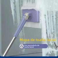 Juego De Mopa Con Toallas De Papel Para Eliminar Polvo Estático No Necesita Lavado De Manos Mopa Retráctil Rotativa Automática De Aluminio Largo - details 4