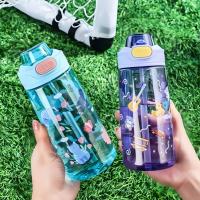 Botella De Agua 550ml Con Tapa De Cerradura Segura Y Pajita Para Niños Dibujos Animados Resistente a Fugas Para Camping Viajes Y Exteriores - details 14