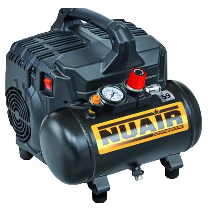 Nuair Nuair NUAIR Compresor Silencioso de Aire 8bar 105L/Min Autostop, Tanque de 6L | Potente y Fiable - 1