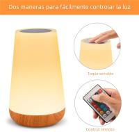 Lámpara De Noche Recargable USB Con Control Remoto Y Toque 13 Colores Cambiables Y Luz RGB Para Dormitorio Y Habitación Portátil Con Luz De Mesa - details 7