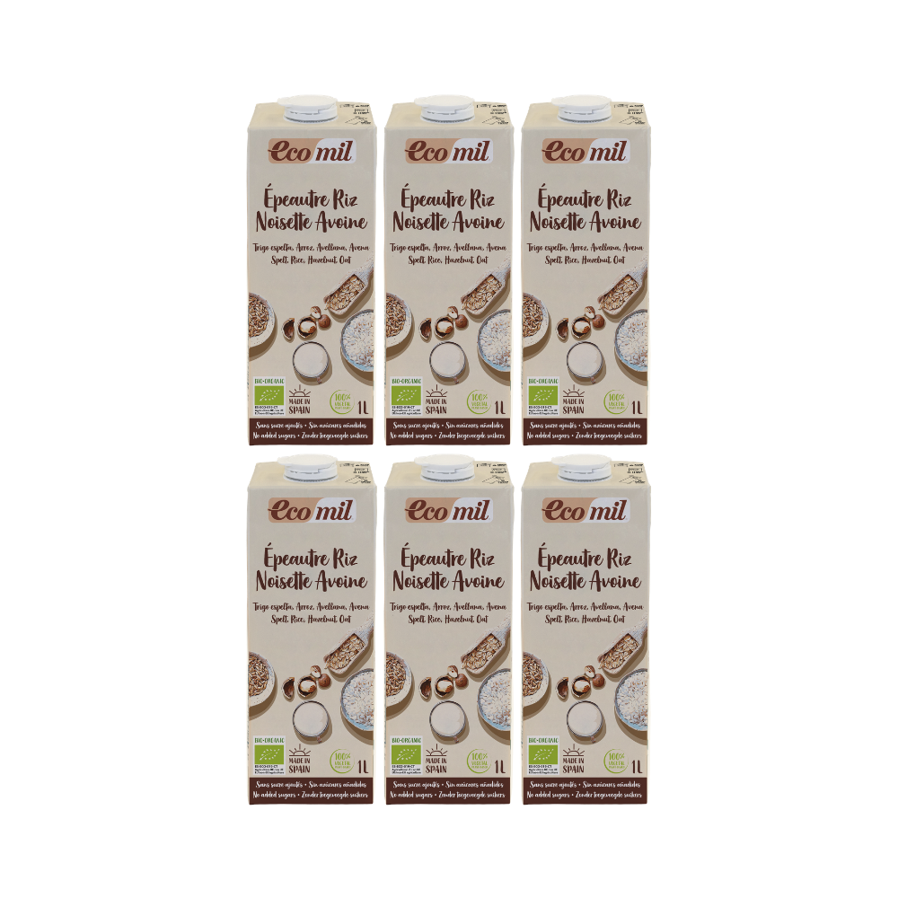 Pack 6x EcoMil Espelta Arroz Avellana Avena Bio 1 l