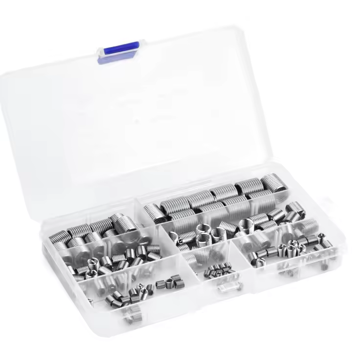125 Piezas Reparación de Rosca de Alambre de 304 Acero Inoxidable, M3 M4 M5 M6 M8 M10 M12 Helicoil Insertos de Rosca en Espiral, Insertos Roscados, Reparación Insertos de Rosca de Helicoil Tornillo - 1
