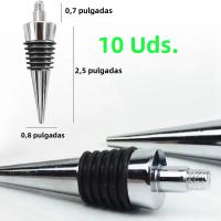 Juego De 10 Tapones Para Botellas De Vino De Metal Eco-amigable Regalos Para Bodas Y Fiestas De Vino Tapones Blankos - details 3