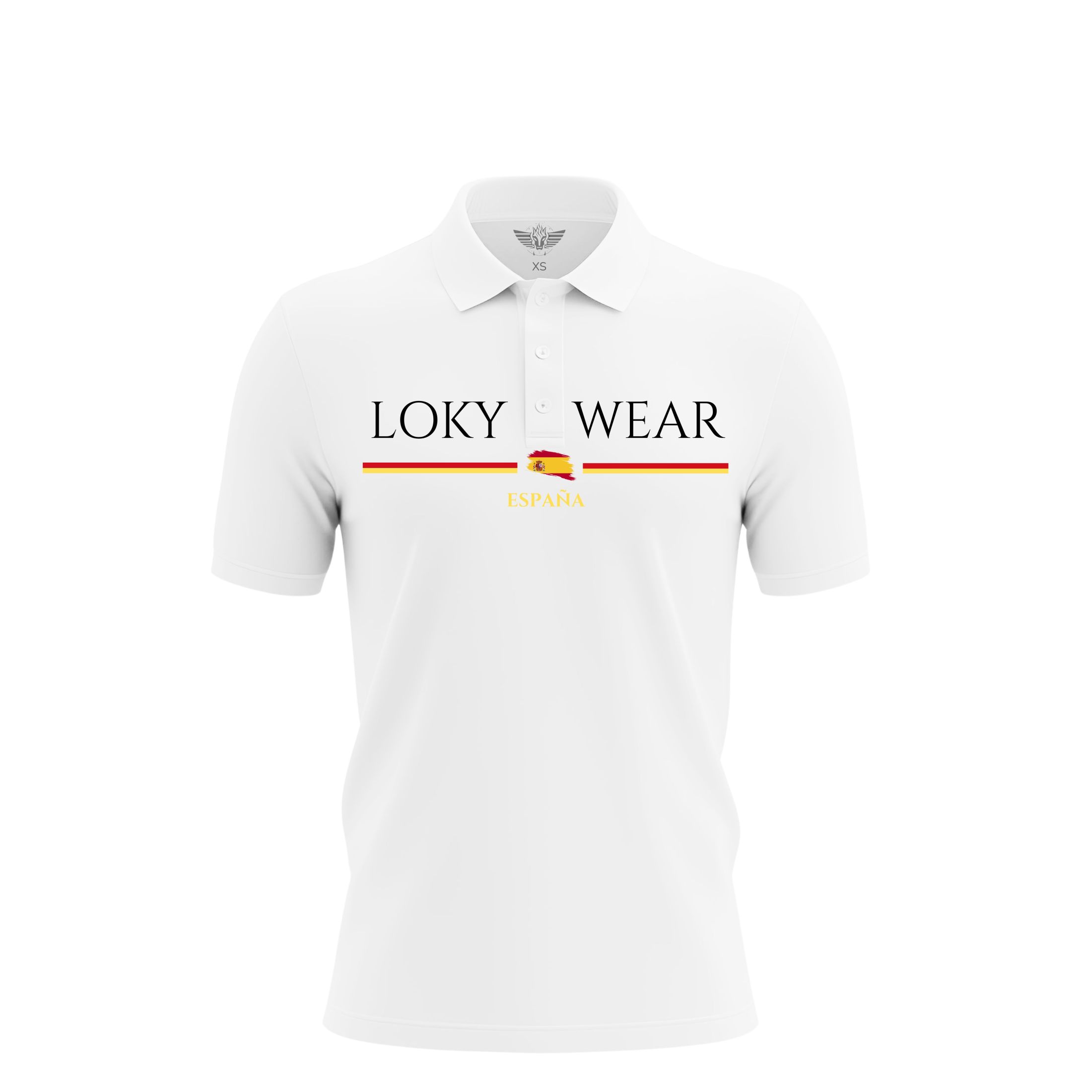 polo hombre Bordado lokywear y bandera España