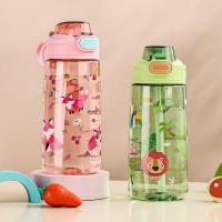 Botella De Agua 550ml Con Tapa De Cerradura Segura Y Pajita Para Niños Dibujos Animados Resistente a Fugas Para Camping Viajes Y Exteriores - details 0