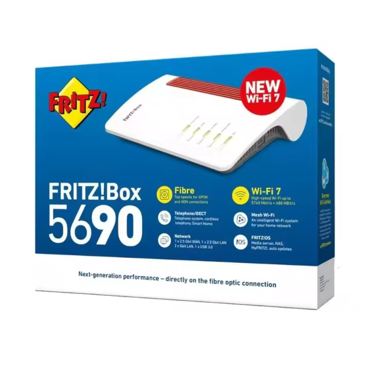 Fritz! - Router Fritz 5690 con conexión GPON y Wi-Fi 7 de 5,76 Gbps para uso diario estable - 1