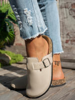 Zapatillas Casuales Para Mujer 2025 Nueva Modelo Temporada Completa Antideslizantes Moda Media Punta Sin Cierre Con Hebilla Adecuadas Para Interior Exterior Actividades Al Aire Libre - details 8