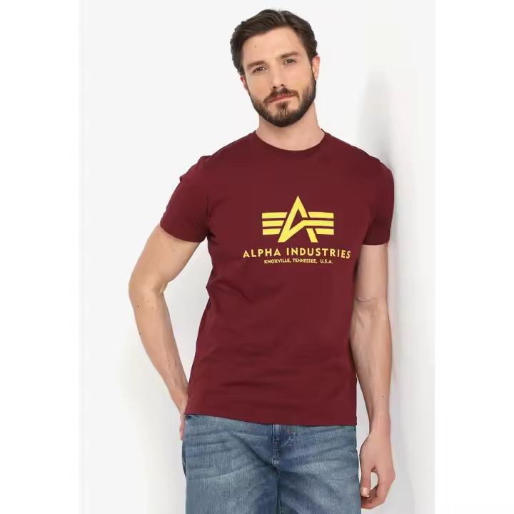 BASIC T SHIRT/ BURGUNDY / ALPHA - 1