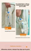 Botella De Agua Deportiva De Viaje Transparente Y Plana De 750ML Con Correa Ajustable Diseño Elegante Y Delgado Para Camping Y Deportes - details 12