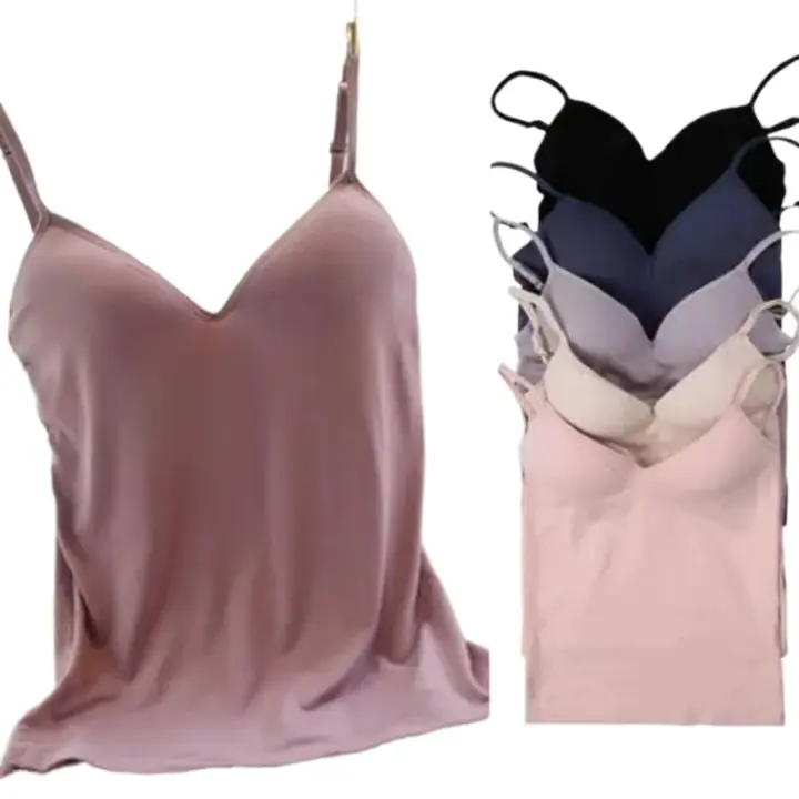 Sujetador Padded Camisola Para Mujer Con Tirantes Elegante Y Confortable En Nylon Y Poliéster 6 Colores Disponibles - 1