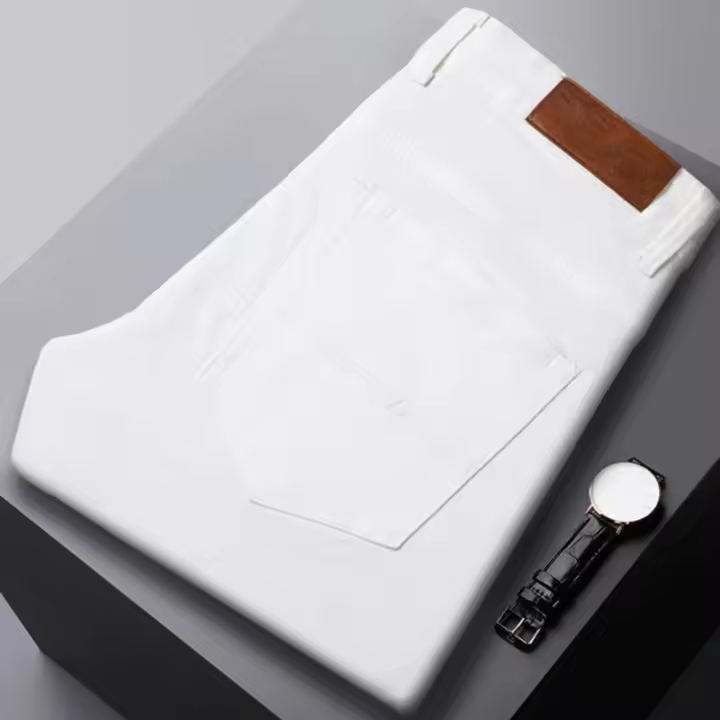 Nuevos Jeans Amarillos Rojos Y Blancos De Alta Calidad Para Hombres Cintura Alta Pantalones Casuales De Denuedo Clásicos De Marca 2024 Primavera Otoño - 1