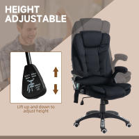 Vinsetto sillón de oficina sillón de masaje con función de calor sillón ejecutivo con función de masaje silla giratoria de altura regulable silla gaming ergonómica masaje 68 x 72 x 110-120 cm - details 4