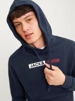 Jack & Jones Hombre sudadera con capucha ajustable y bolso frontal JJECORP SWEAT PLAY NOOS Moda casual informal OTOÑO INVIERNO REF 233599 - details 8
