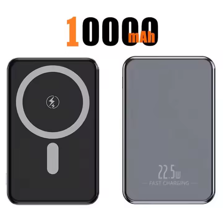 FGNS Power Bank Inalámbrico Magnético 10000mAh con Carga Rápida USB C 22.5W PD QC 3.0, Cargador Portátil Compatible con smartphones con carga inalámbrica. Android, - 1