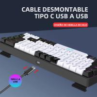 Teclado De Juego 68 Teclas Con Retroiluminación RGB Negro Y Blanco Para Portátiles Y Computadoras USB Cableado Portátil - details 0