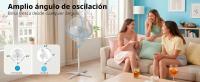 MIDEA Ventilador de Pie de 3 Velocidades y 40W - Ventilador Silencioso con Oscilación 90º y Altura Ajustable - Flujo de Aire Potente 40m3/min, Ligero y Fácil transporte, Cabezal Reclinable - 1 unidad - details 1